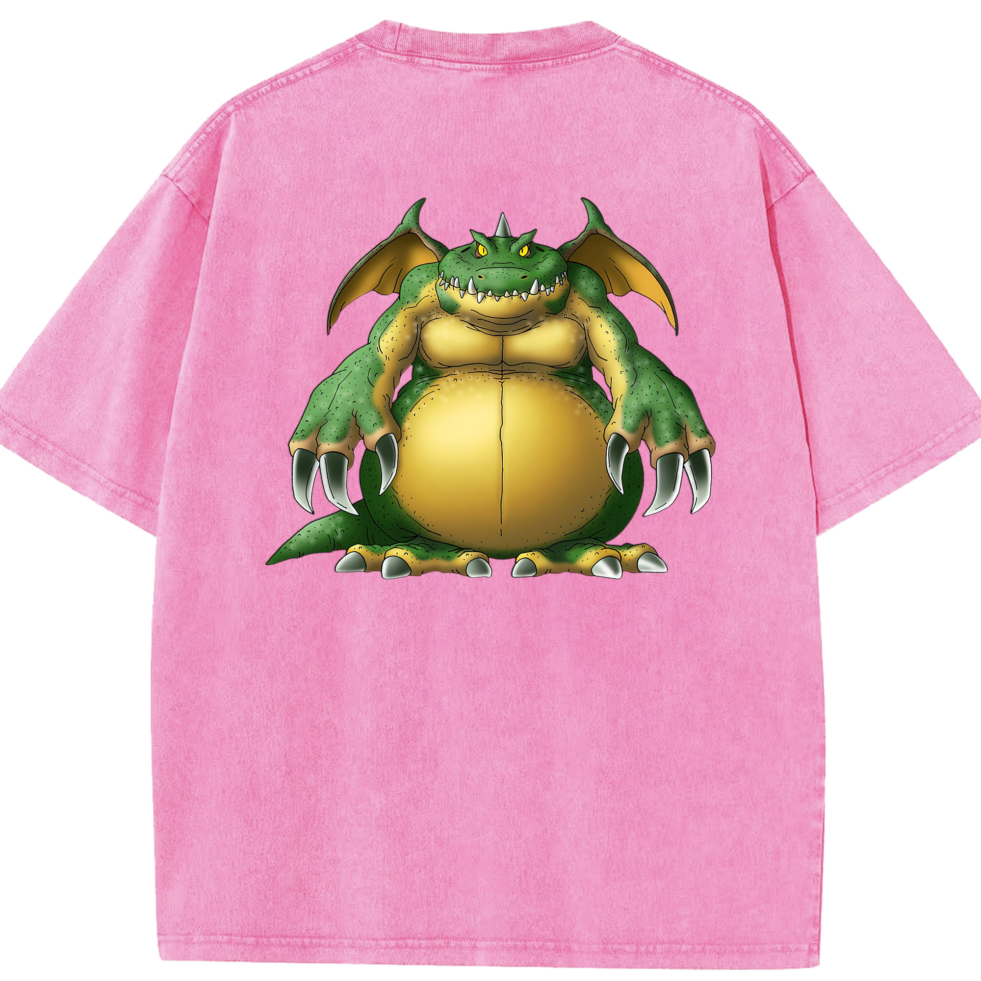 （画像用） ドラゴンクエスト Doragon Kuesuto Dragon Quest 綿100% ヴィンテージ風 半袖Tシャツ（背面プリント）